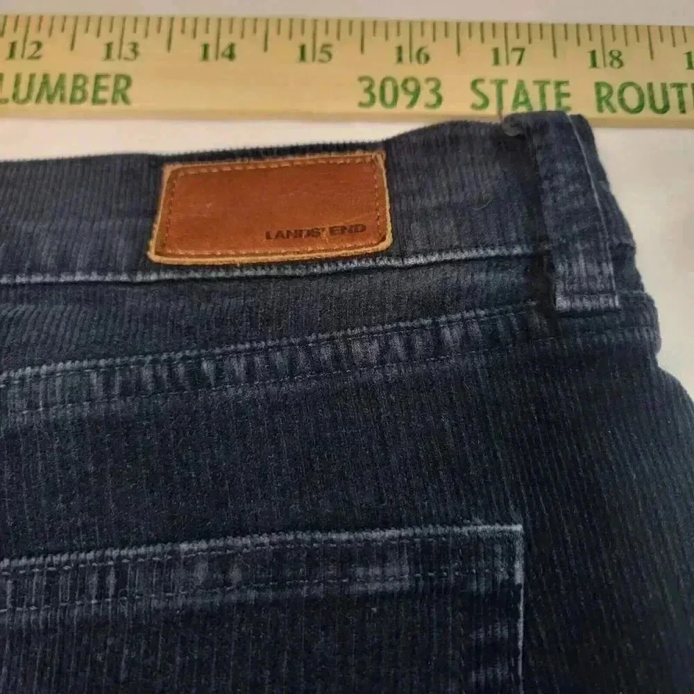 Lands End Corduroy Pants Womems 16 Navy Blue Mid Rise Straight 35 x 31 Classic - Picture 5 of 16
